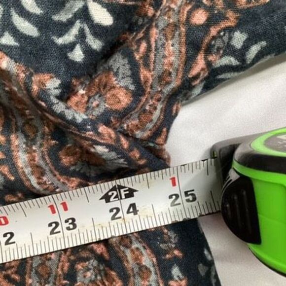 J. Jill Folklore Stamped Tunic Top Sz Sz 2X Linen Blend Paisley Boho - Picture 8 of 9